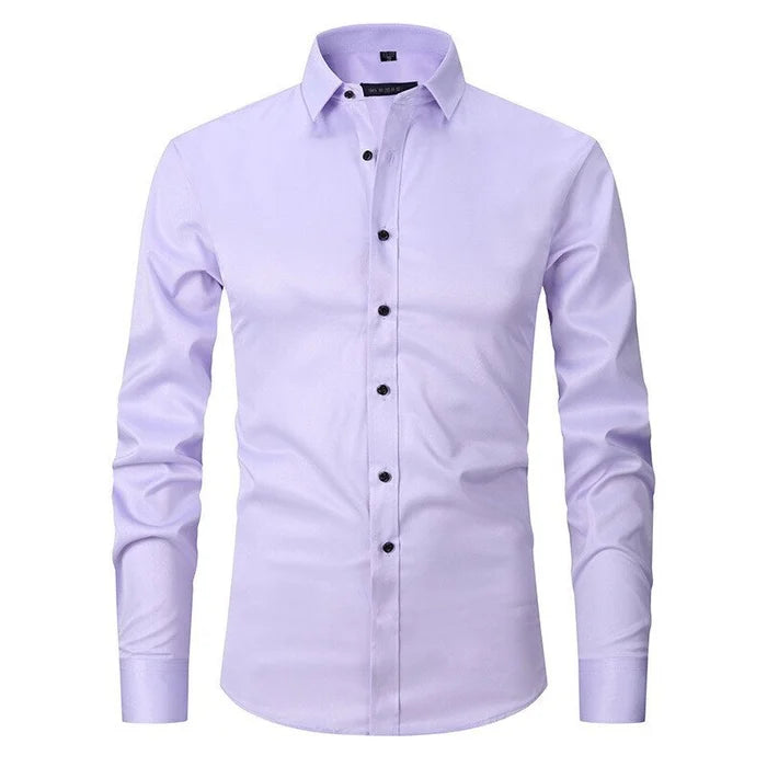 Herrenhemd Slim Fit mit Kontrastknöpfen und Langarm – Leonardo