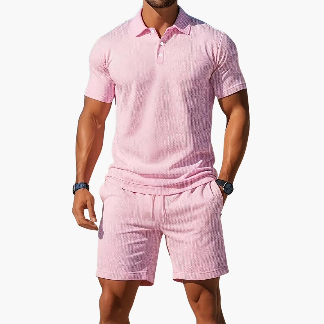 Herren Sommer Set mit Poloshirt und Shorts aus Piqué – Marcello