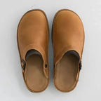 Clogs Herren mit Vintage-Lederoptik und verstellbarer Schnalle – Brunhilde