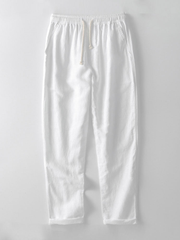 Herren Leinen Set mit Kurzarmhemd und Matching-Hose – Giacomo