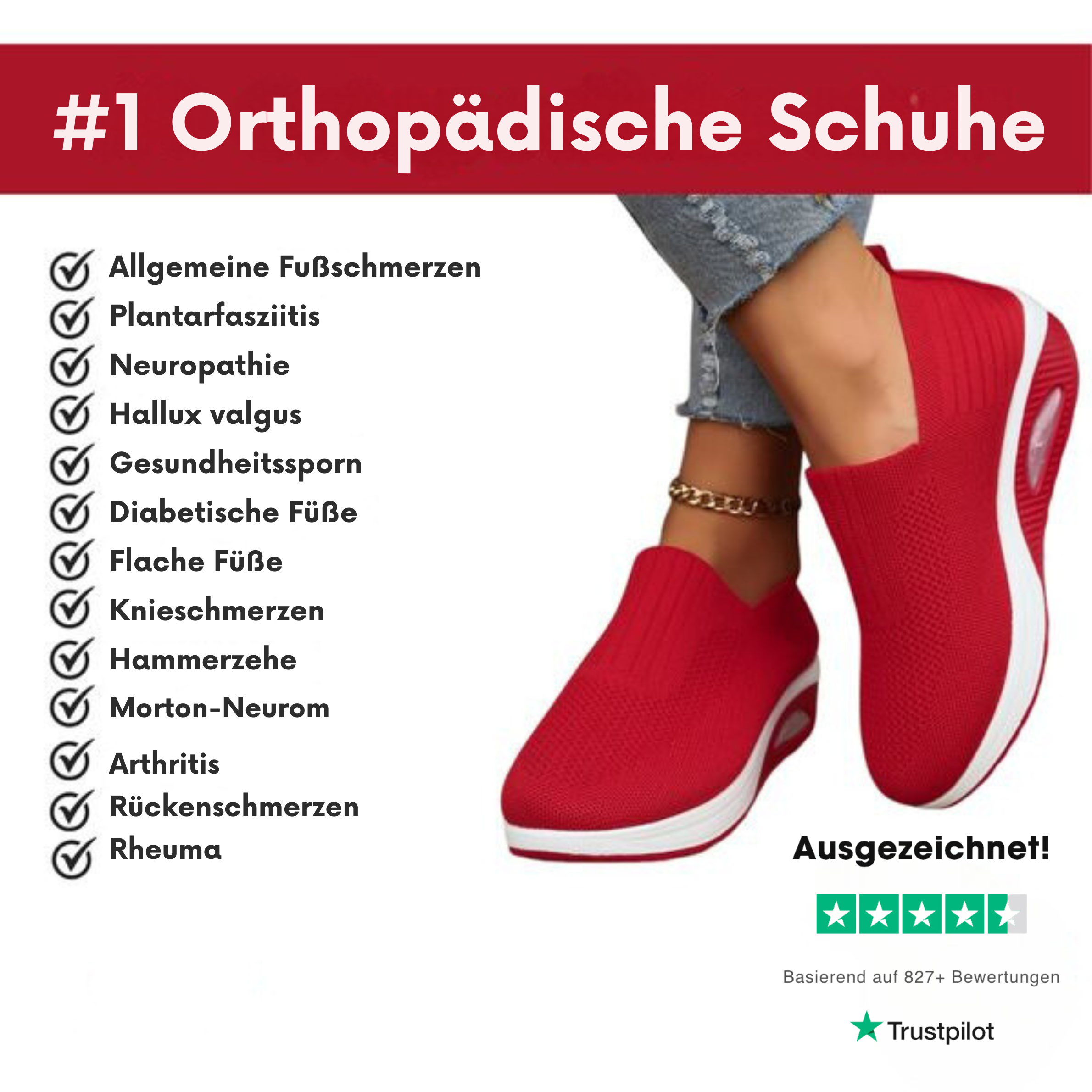 Sneaker Damen Slip-on mit Luftkissensohle und Strick-Obermaterial – Rossella