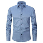 Herrenhemd Slim Fit mit Kontrastknöpfen und Langarm – Leonardo