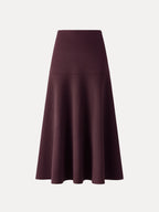Midirock Damen mit hoher Taille und ausgestelltem Wollmix-Schnitt – Eleonora