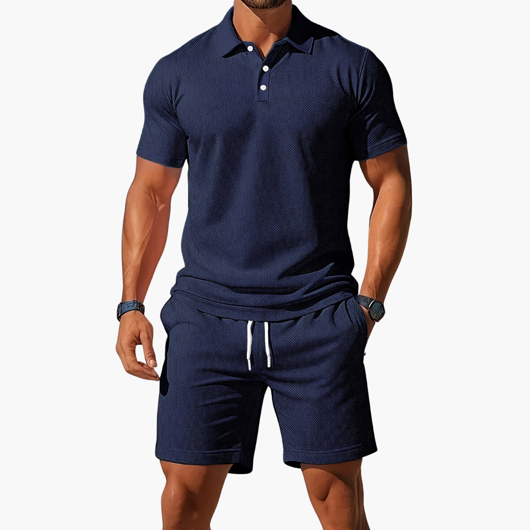 Herren Sommer Set mit Poloshirt und Shorts aus Piqué – Marcello