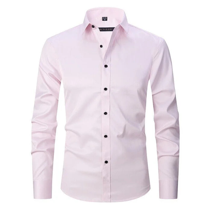 Herrenhemd Slim Fit mit Kontrastknöpfen und Langarm – Leonardo