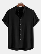 Herren Leinen Set mit Kurzarmhemd und Matching-Hose – Giacomo