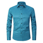 Herrenhemd Slim Fit mit Kontrastknöpfen und Langarm – Leonardo