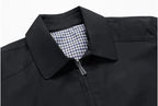 Herrenjacke mit Hemdjacken-Kragen und Karofutter – Raffaele