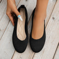 Ballerinas Damen mit Ripp-Strick-Obermaterial und schlichter Zehenpartie – Léonie