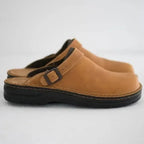 Clogs Herren mit Vintage-Lederoptik und verstellbarer Schnalle – Brunhilde