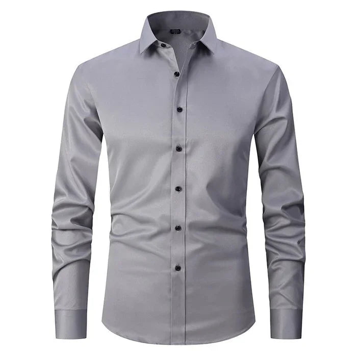 Herrenhemd Slim Fit mit Kontrastknöpfen und Langarm – Leonardo