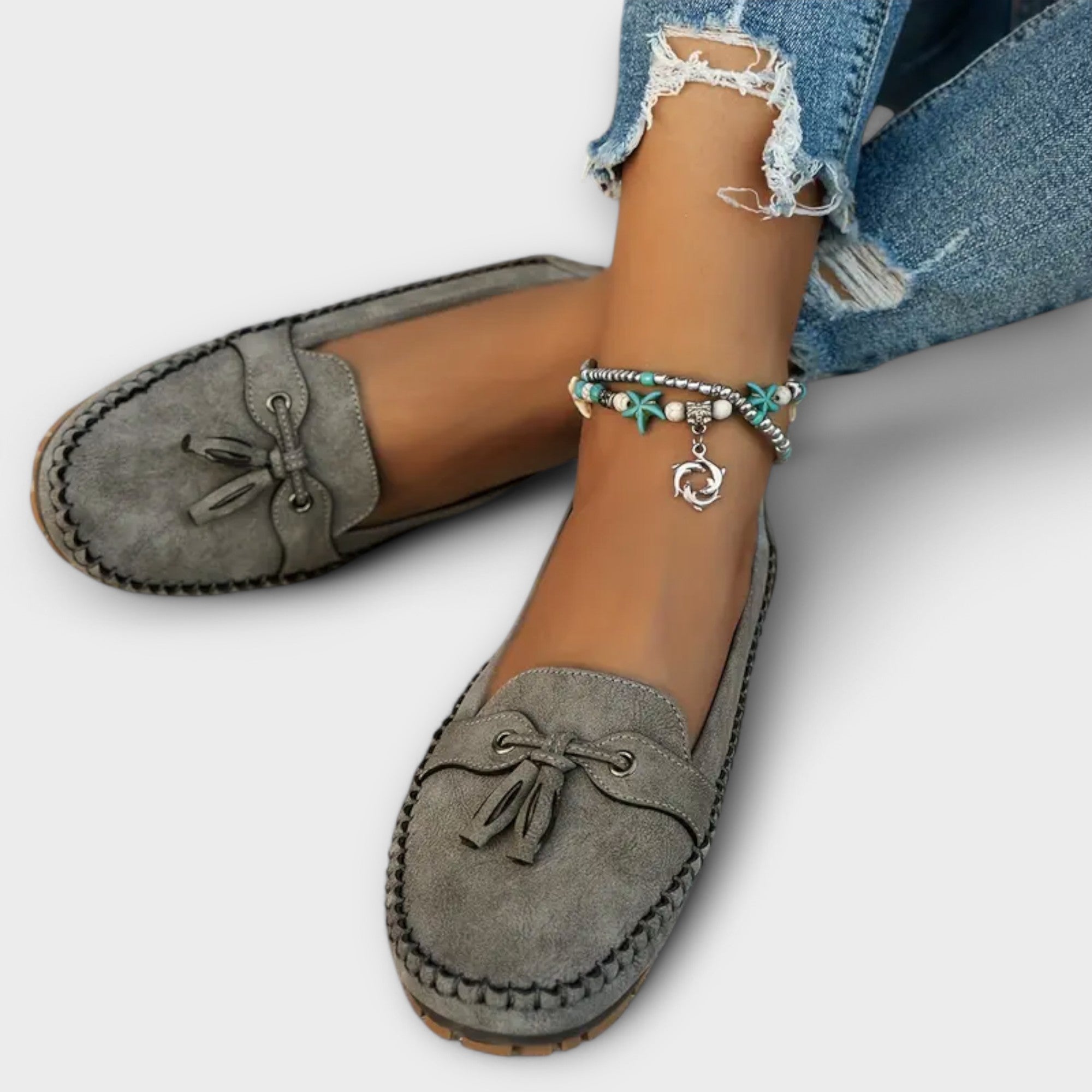 Loafer Damen mit Quastendetail und Wildlederoptik – Victorine