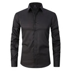 Herrenhemd Slim Fit mit Kontrastknöpfen und Langarm – Leonardo