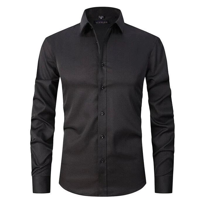 Herrenhemd Slim Fit mit Kontrastknöpfen und Langarm – Leonardo