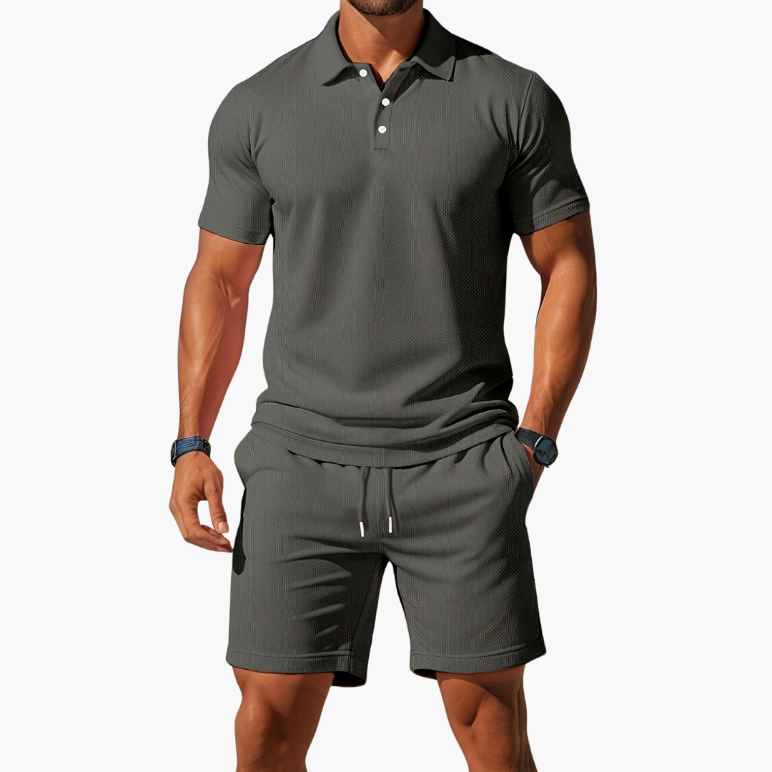 Herren Sommer Set mit Poloshirt und Shorts aus Piqué – Marcello