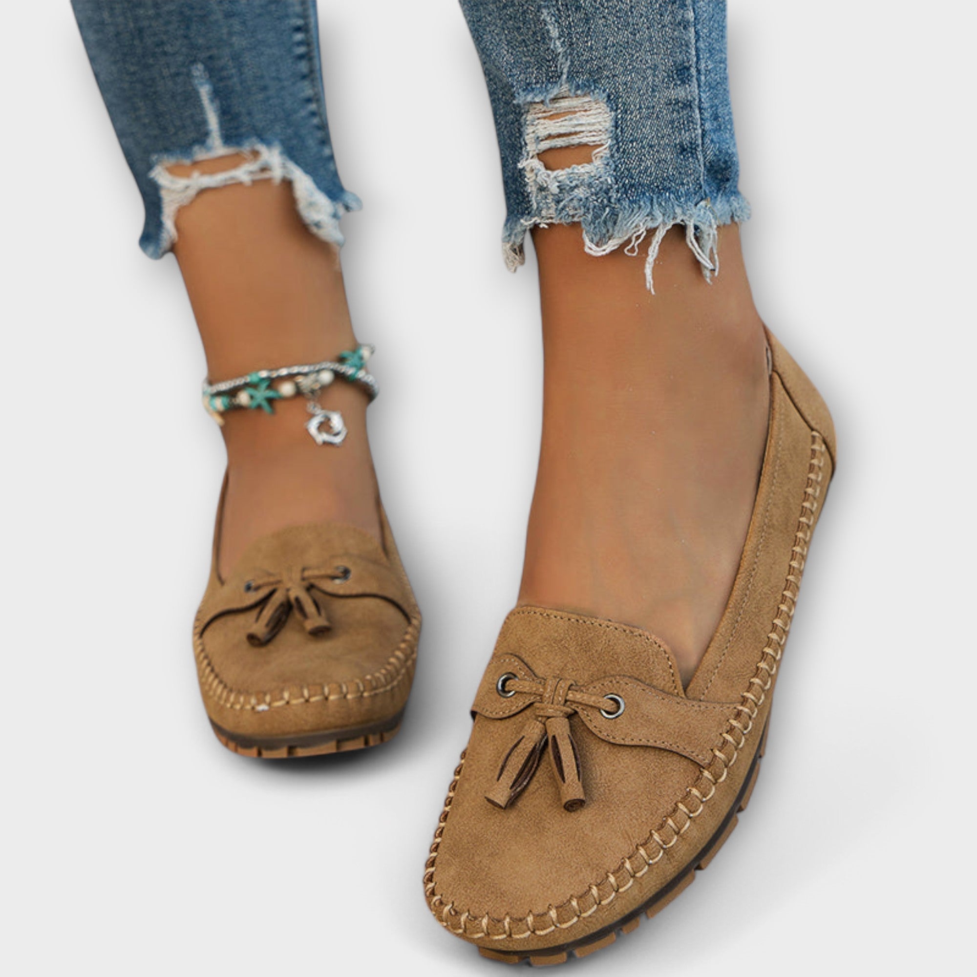 Loafer Damen mit Quastendetail und Wildlederoptik – Victorine