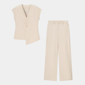 Hosenanzug Damen mit asymmetrischer Weste und Weithose – Nicolette