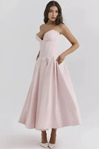Abendkleid Damen mit Corsage und ausgestelltem Midirock – Rossana