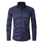Herrenhemd Slim Fit mit Kontrastknöpfen und Langarm – Leonardo