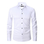 Herrenhemd Slim Fit mit Kontrastknöpfen und Langarm – Leonardo