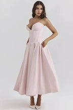 Abendkleid Damen mit Corsage und ausgestelltem Midirock – Rossana