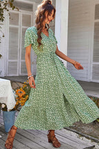 Midikleid Damen mit Ditsy-Blumen-Print und Kordelzug-Taille – Louisette