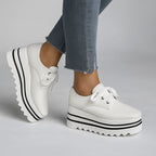Plateau-Sneaker Damen mit Schnürung und strukturierter Keilsohle – Arabella