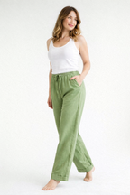 Leinenhose Damen mit Tunnelzugbund und Straight-Leg-Schnitt – Fiammetta