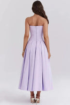 Abendkleid Damen mit Corsage und ausgestelltem Midirock – Rossana