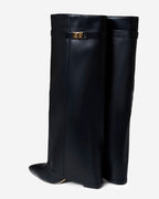 Kniestiefel Damen mit Fold-over-Schaft und goldenem Metallverschluss – Victorine