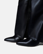Kniestiefel Damen mit Fold-over-Schaft und goldenem Metallverschluss – Victorine