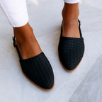 Pantoletten Damen mit Flechtmuster und spitzer Zehenpartie – Mirabelle