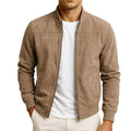 Bomberjacke Herren mit Wildlederoptik und Rippbündchen – Massimo