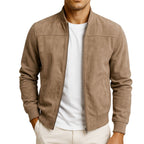 Bomberjacke Herren mit Wildlederoptik und Rippbündchen – Massimo