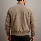 Bomberjacke Herren mit Wildlederoptik und Rippbündchen – Massimo