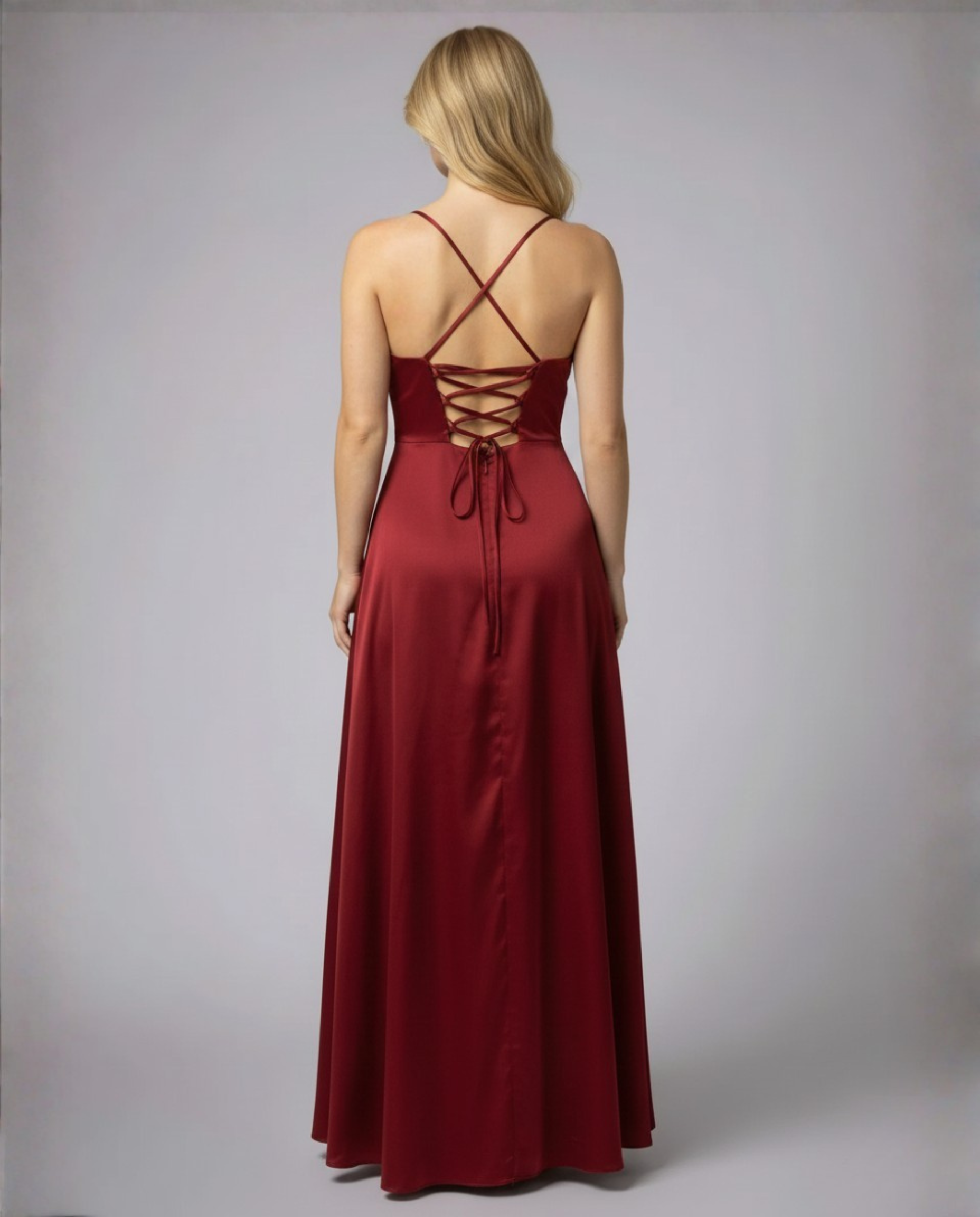 Abendkleid Damen mit Wasserfallausschnitt und seitlichem Schlitz – Vivienne