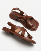 Sandalen Damen mit überkreuzten Riemen und Slingback-Schnalle – Floriana