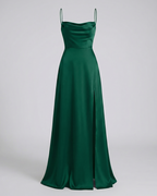 Abendkleid Damen mit Wasserfallausschnitt und seitlichem Schlitz – Vivienne