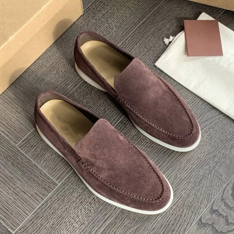 Loafer Herren aus Wildleder mit weißer Sohle – Edoardo
