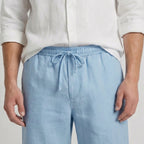 Leinenshorts Herren mit elastischem Kordelzugbund und Seitentaschen – Fiorenzo