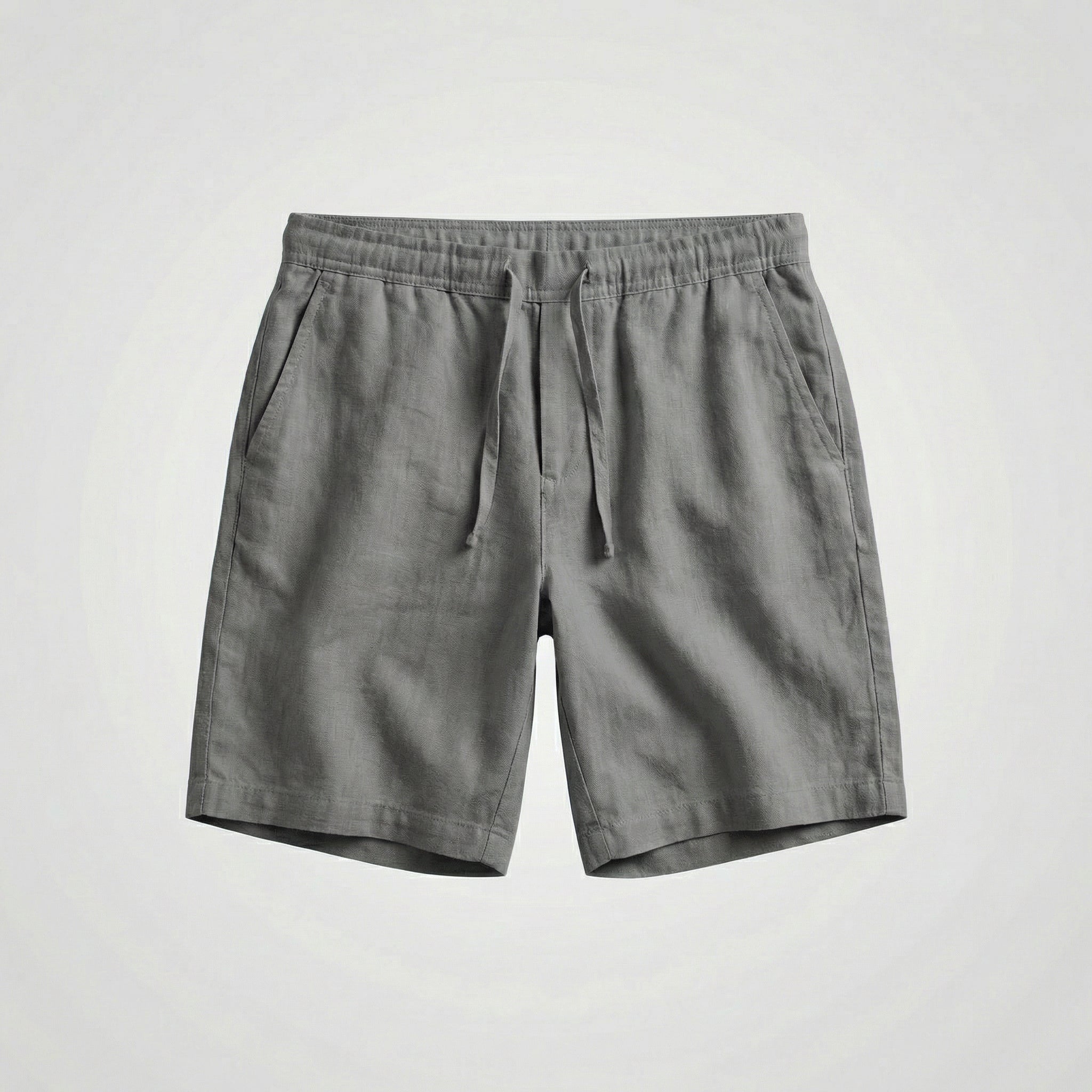 Leinenshorts Herren mit elastischem Kordelzugbund und Seitentaschen – Fiorenzo