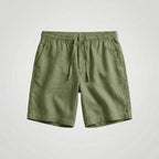 Leinenshorts Herren mit elastischem Kordelzugbund und Seitentaschen – Fiorenzo
