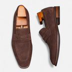 Penny Loafer Herren mit Wildlederoptik und klassischem Sattelriemen – Edoardo