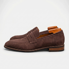 Penny Loafer Herren mit Wildlederoptik und klassischem Sattelriemen – Edoardo
