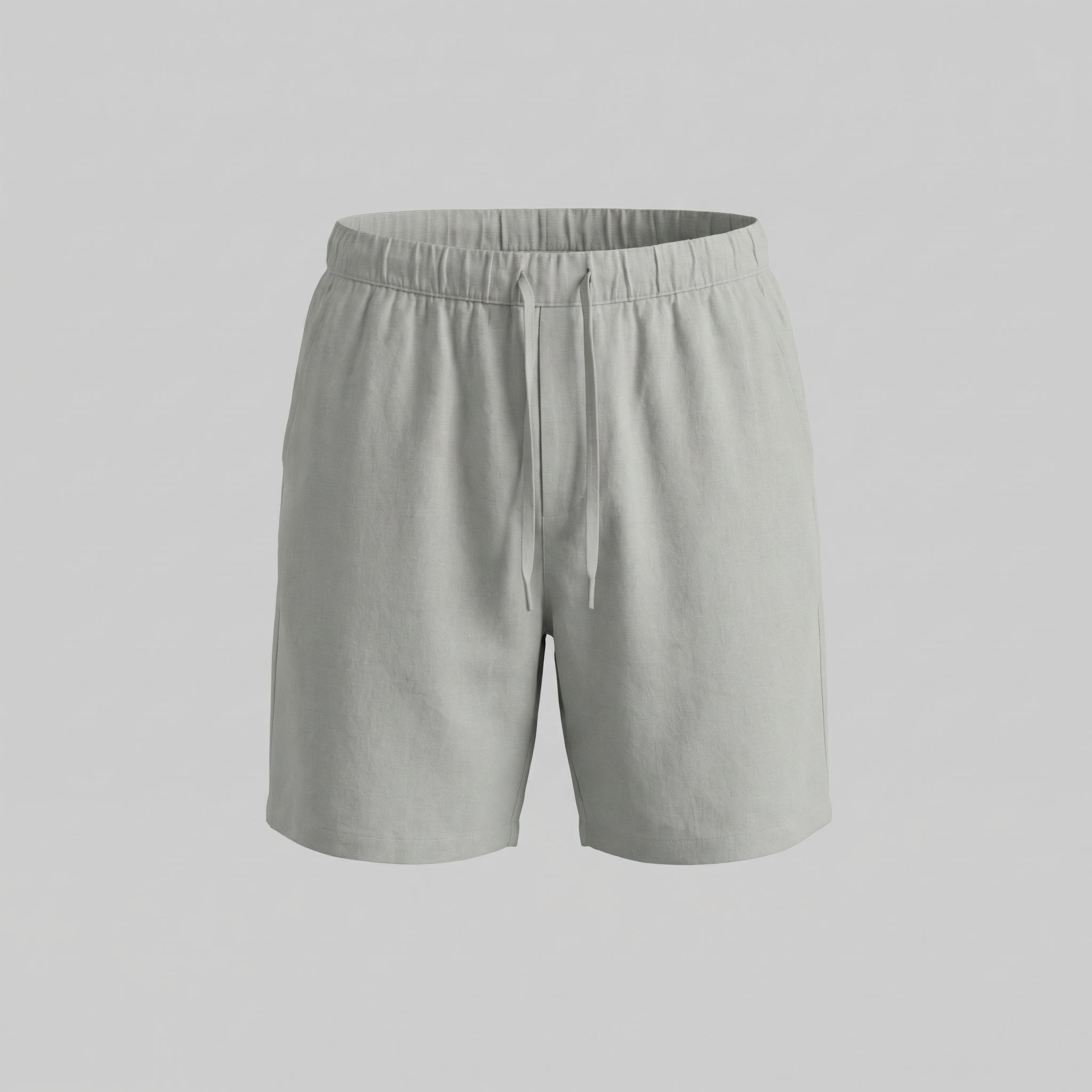 Leinenshorts Herren mit Streifen-Print und elastischem Kordelzugbund – Bernardo