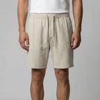 Leinenshorts Herren mit Streifen-Print und elastischem Kordelzugbund – Bernardo