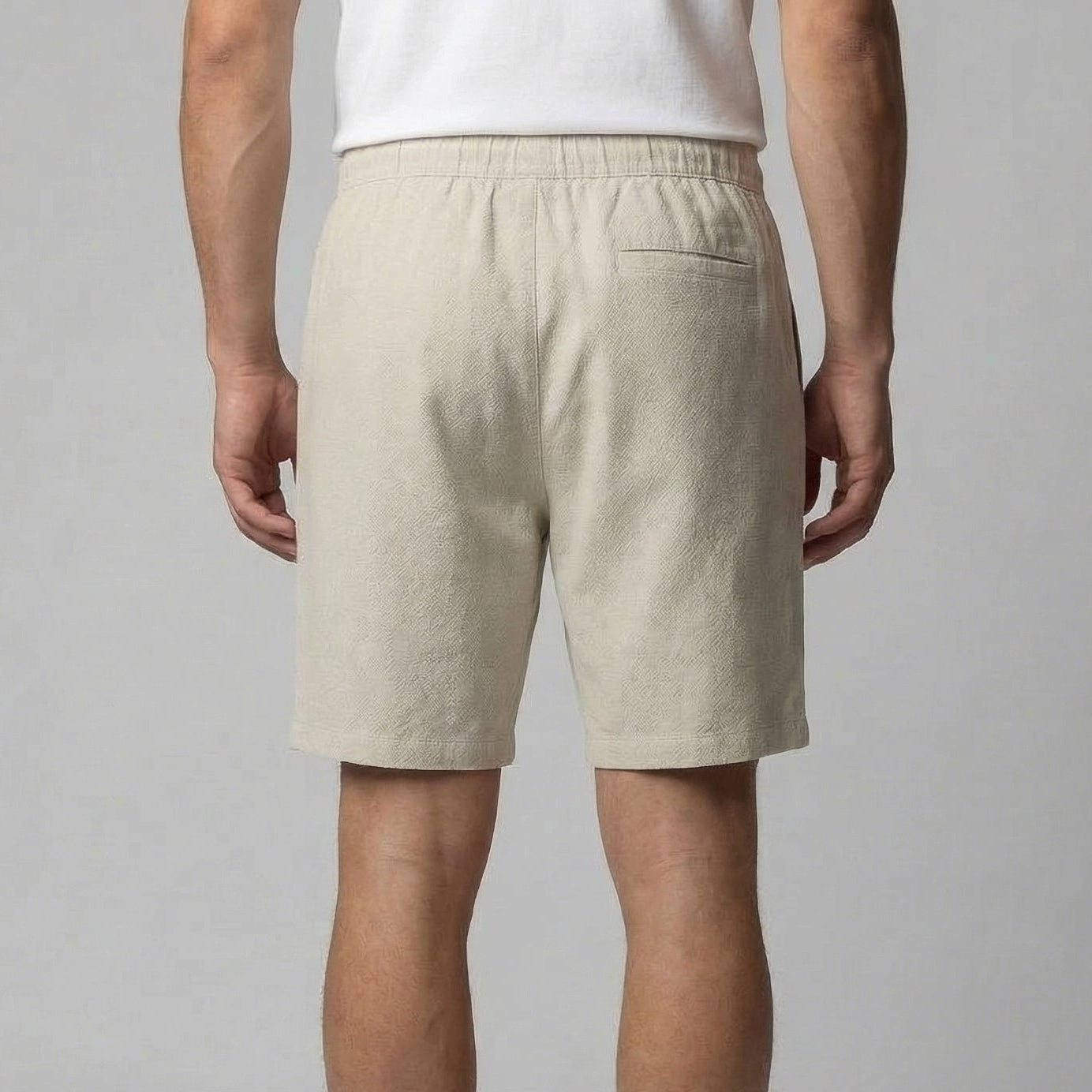 Leinenshorts Herren mit Streifen-Print und elastischem Kordelzugbund – Bernardo