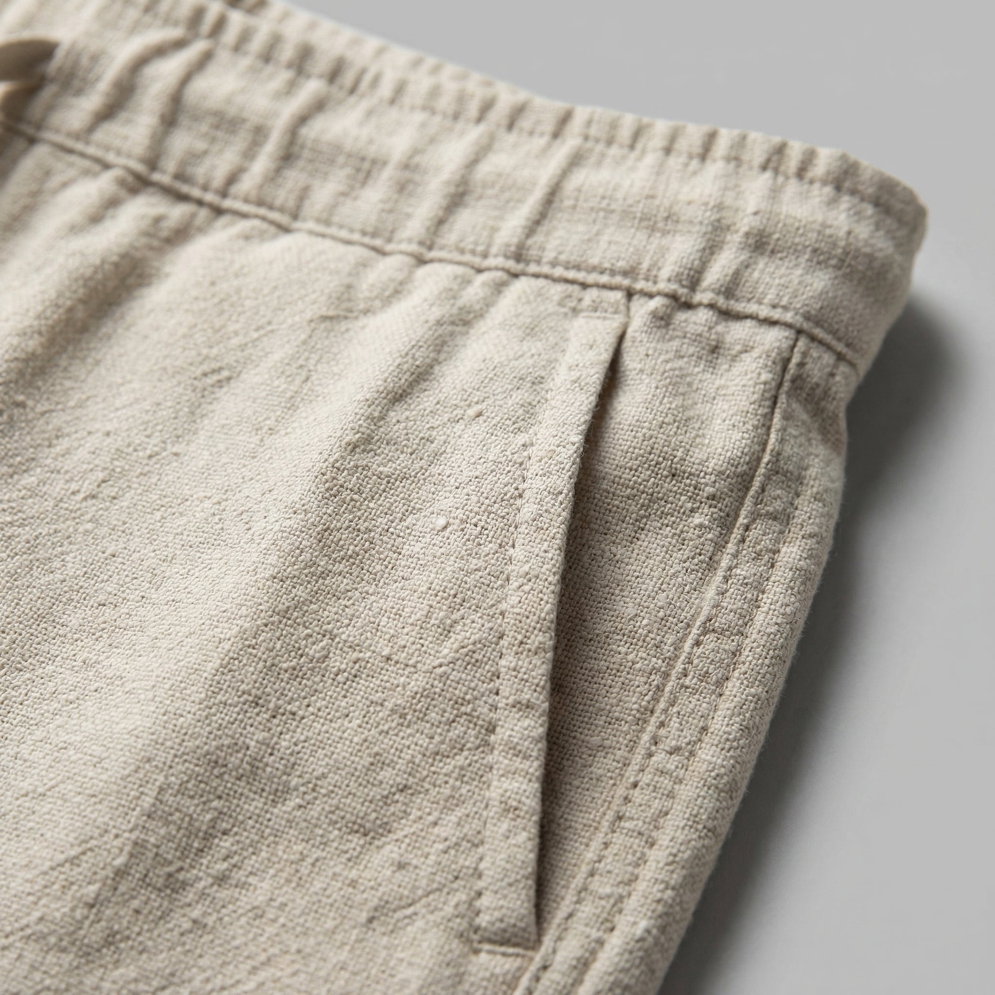 Leinenshorts Herren mit Streifen-Print und elastischem Kordelzugbund – Bernardo