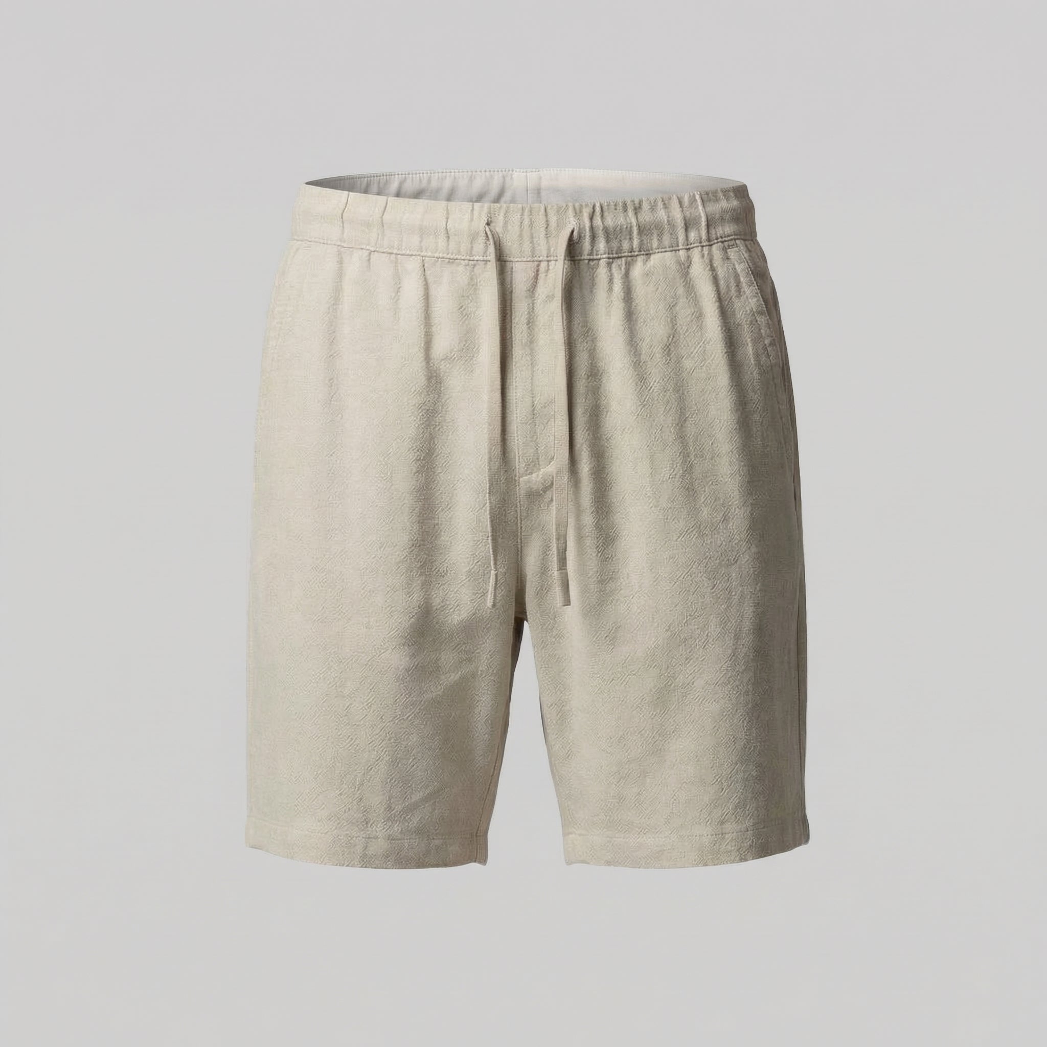 Leinenshorts Herren mit Streifen-Print und elastischem Kordelzugbund – Bernardo
