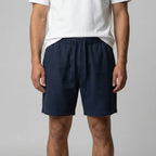 Leinenshorts Herren mit Streifen-Print und elastischem Kordelzugbund – Bernardo
